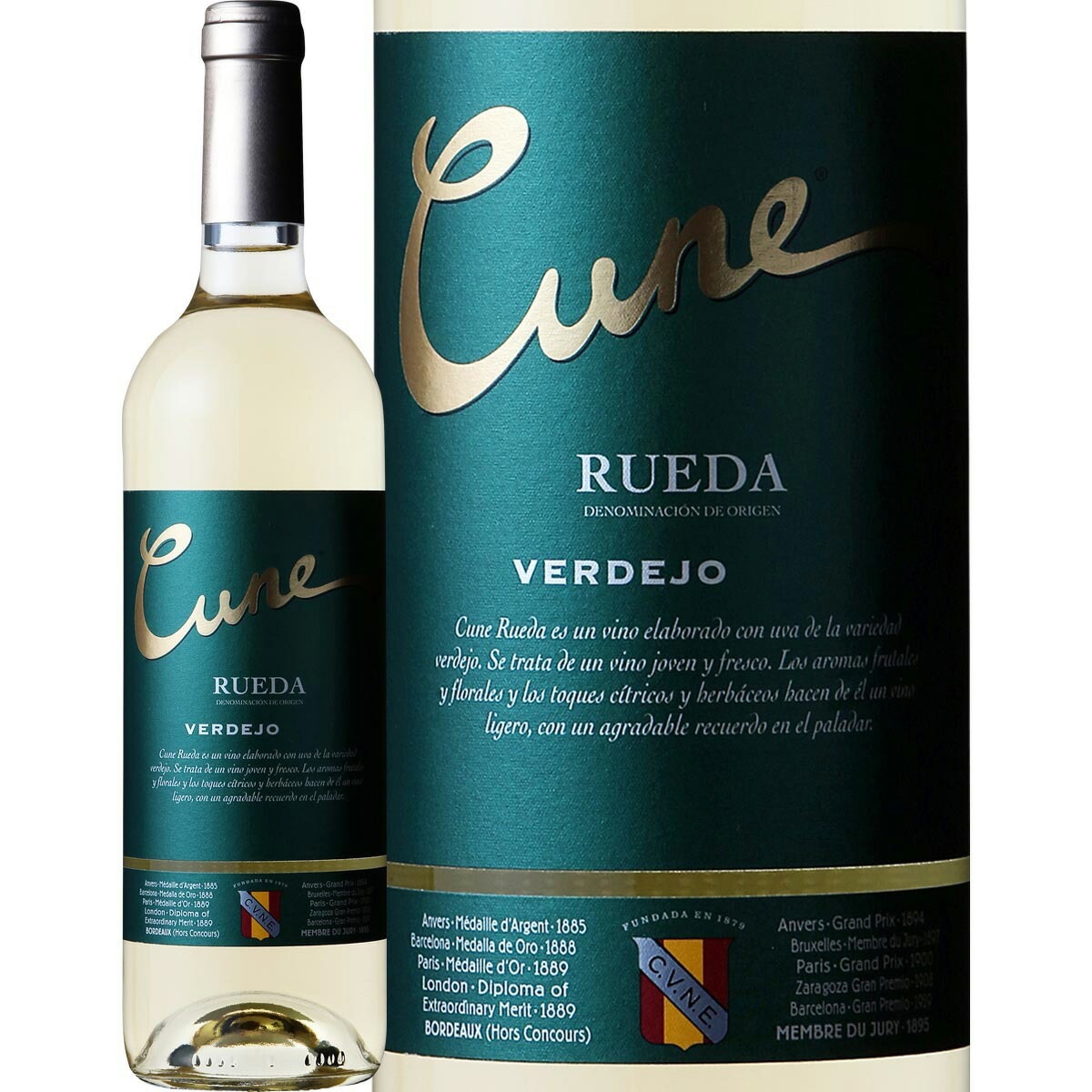 クネ・ベルデホ・ルエダ 2024 スペイン 白ワイン 750ml 辛口 ルエダ 白ワイン銘醸地 CVNE スペイン王室御用達ワイナリー 老舗ワイナリー ベルデホ 固有品種 D.O.Rueda カスティーリャ・イ・レオン ベルデホ100% 標高780~900m 高地畑 樹齢20年  Verdejo グリーン系アロマ 緑