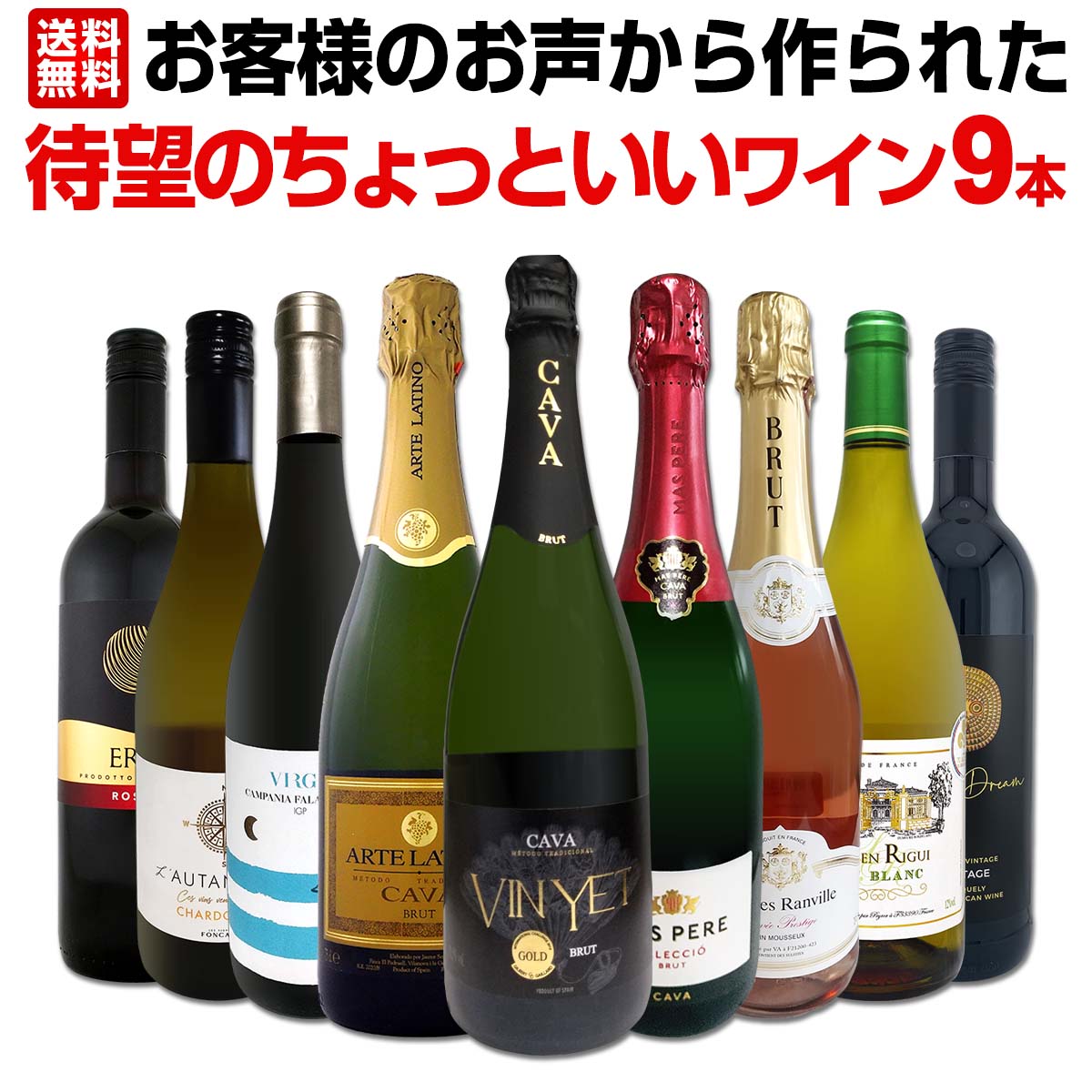 【送料無料】お客様のお声から作られた待望のちょっといいワイン9本セット！