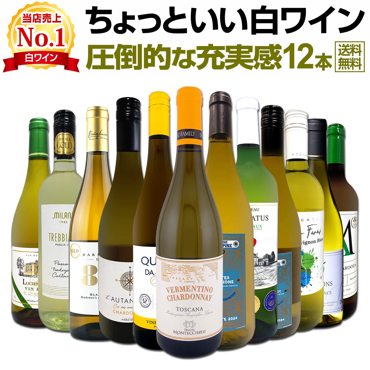 【送料無料】第117弾!当店オススメばかりを厳選したちょっといい白ワイン12本セット!
