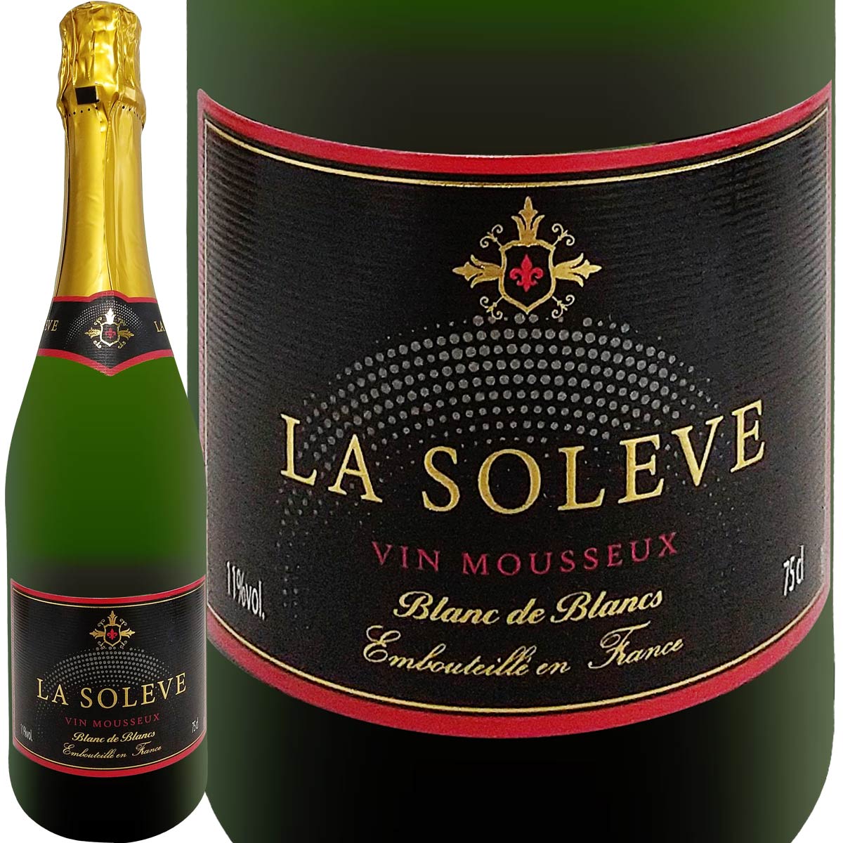 ラ・ソレーブ・ヴァン・ムスー・ブラン・ド・ブラン・ブリュット 白泡 スパークリングワイン アイレン100% 750ml アルコール11% 辛口 フランス産 食事に合う アペリティフ サラダ シーフード 魚料理 肉料理 デザート みずみずしくクリーンな余韻 親しみやすい味 単品ワイン
