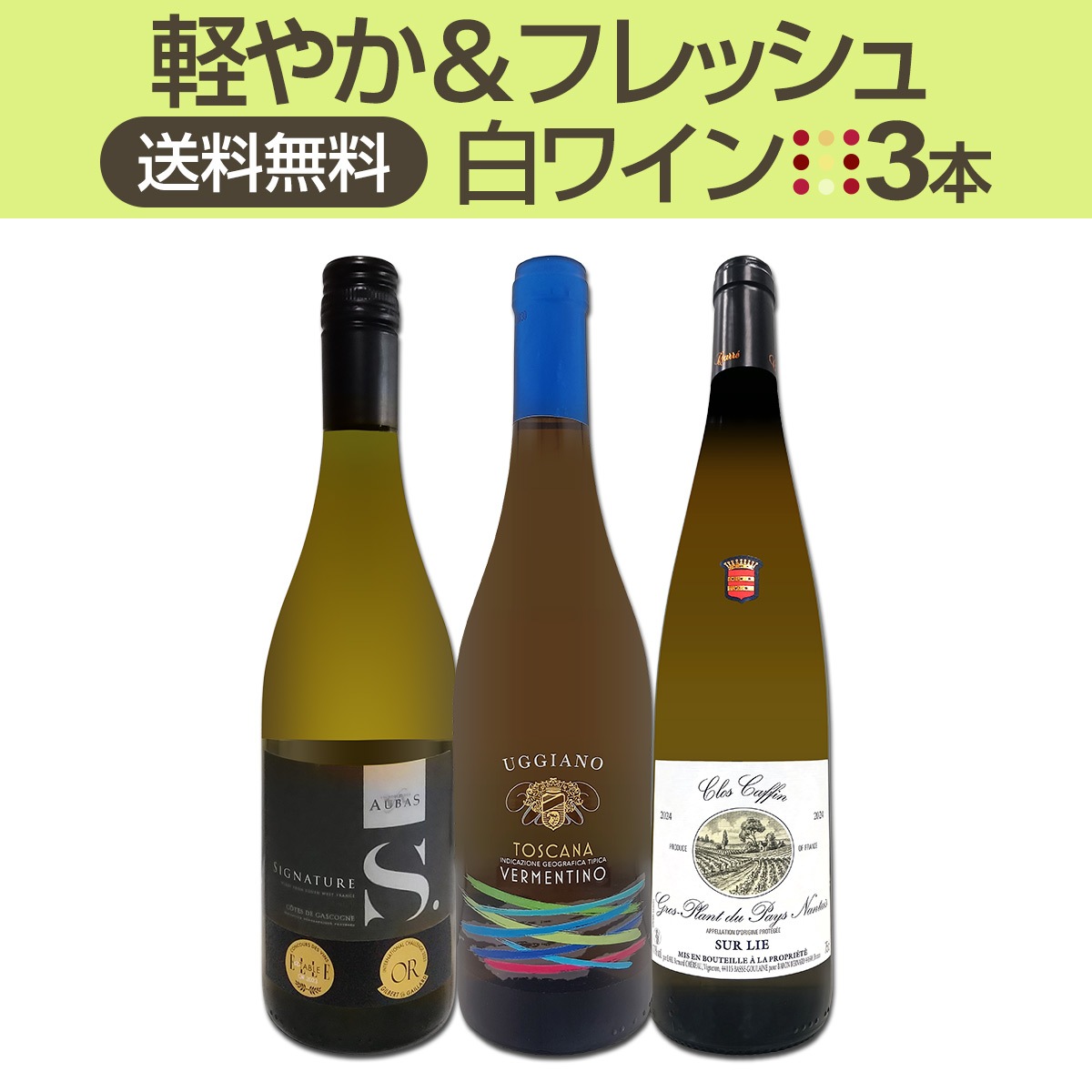 送料無料】≪軽やか＆フレッシュ≫白ワイン3本セット!! | ワインセット