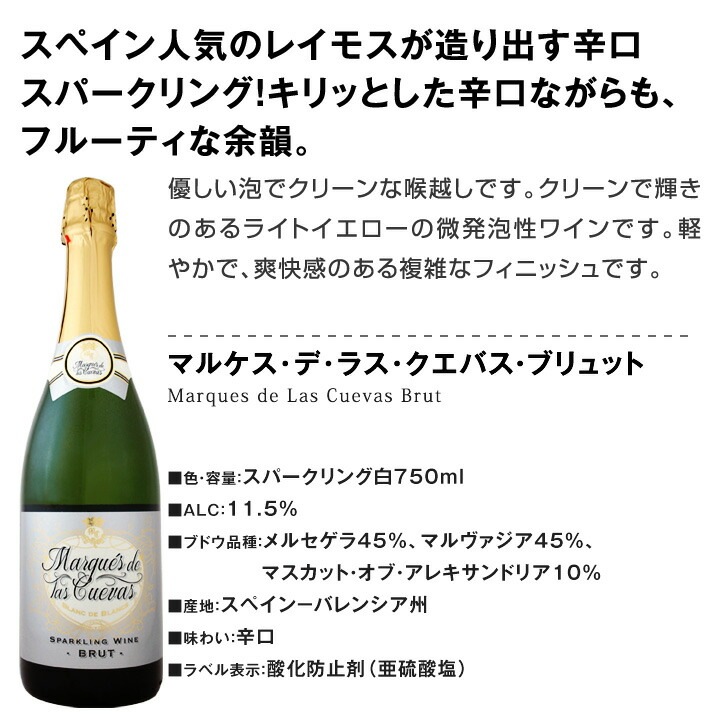 送料無料】第6弾！シャンパン入り！辛口スパークリングワイン12本