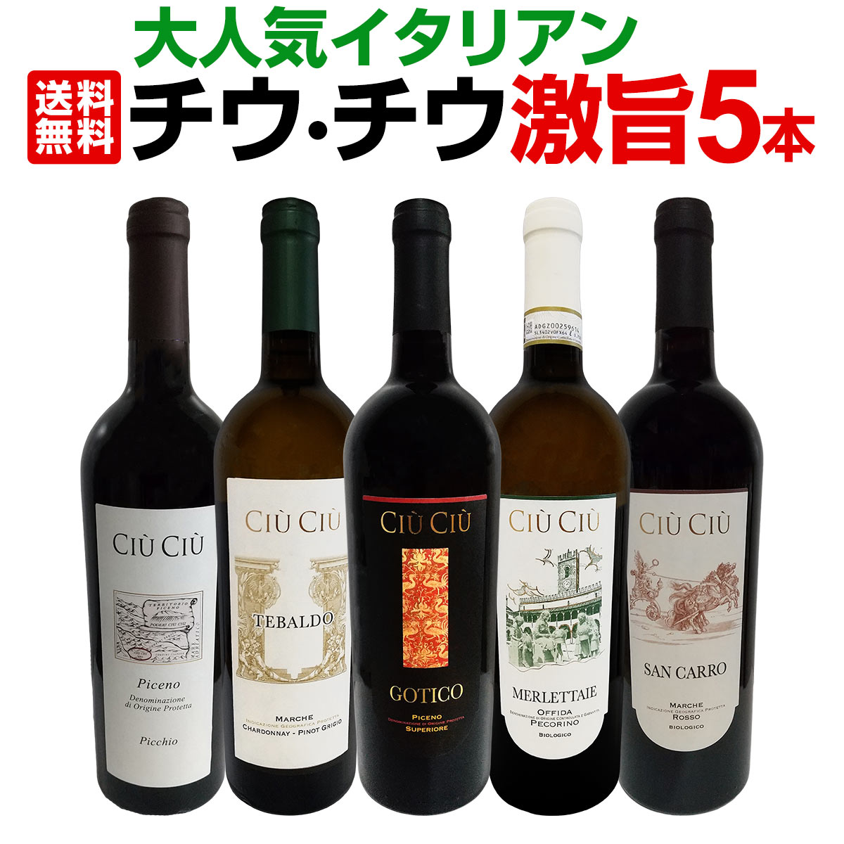 【送料無料】大人気イタリアン【チウ・チウ】激旨5本セット