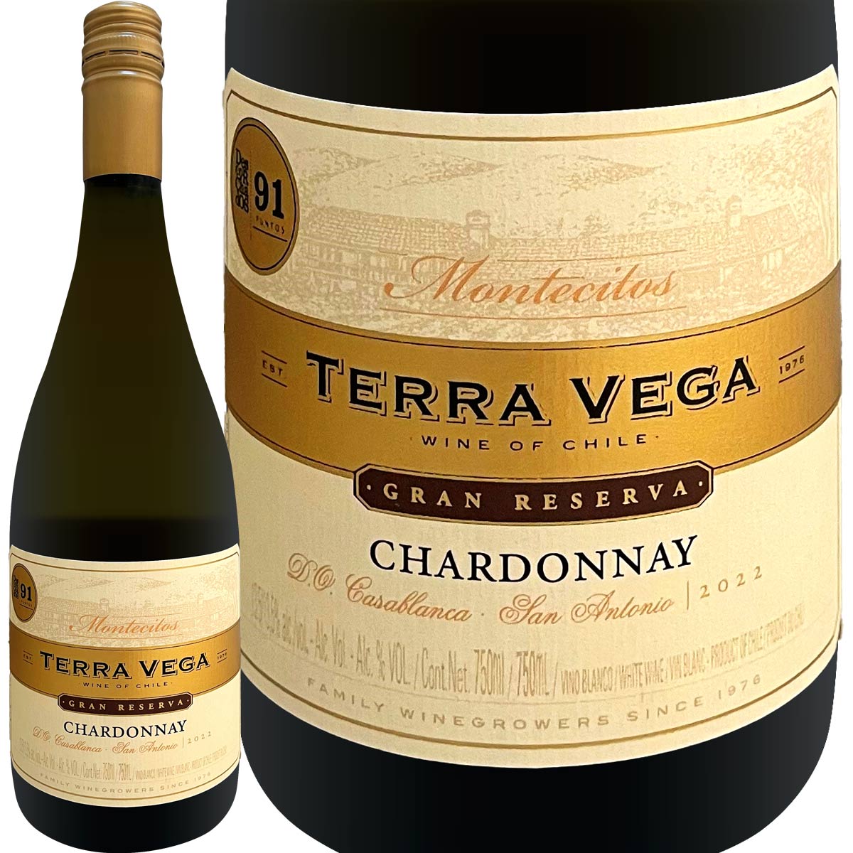 テラ・ヴェガ・シャルドネ・グラン・レゼルヴァ2022<br><br>チリ 白ワイン 750ml 辛口 Terra Vega