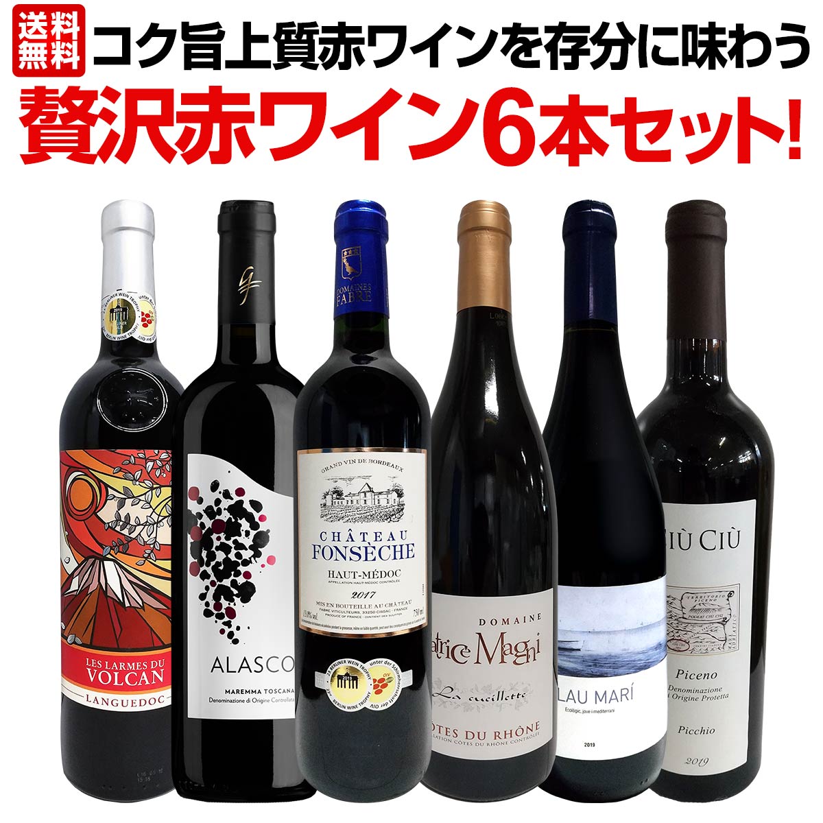 送料無料】当店≪極≫厳選！赤ワイン好きならこのセット！格別の美味し