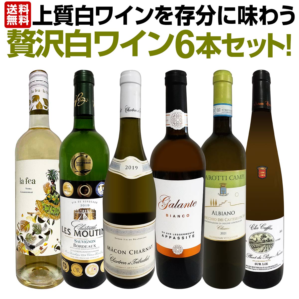 【送料無料】第24弾！当店≪極≫厳選！白ワイン好きならこのセット！格別の美味しさ！華やかな上質白ワインを存分に味わう贅沢白ワイン6本セット！