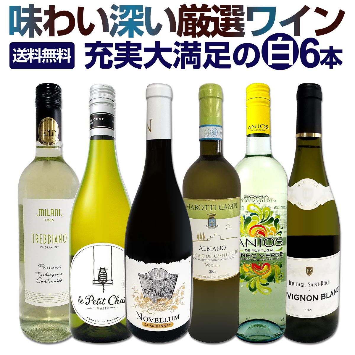 【送料無料】第205弾！当店厳選！これぞ極旨辛口白ワイン！『白ワインを存分に楽しむ！』味わい深いスーパー・セレクト白6本セット