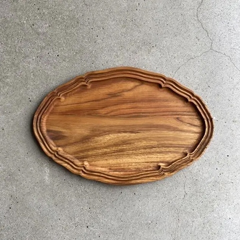 チーク 楕円レリーフトレー｜恵文社一乗寺店 オンラインショップ