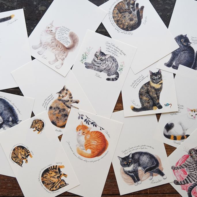 出久根育 チェコの猫の12ヵ月 ポストカードセット vol.2｜恵文社一乗寺