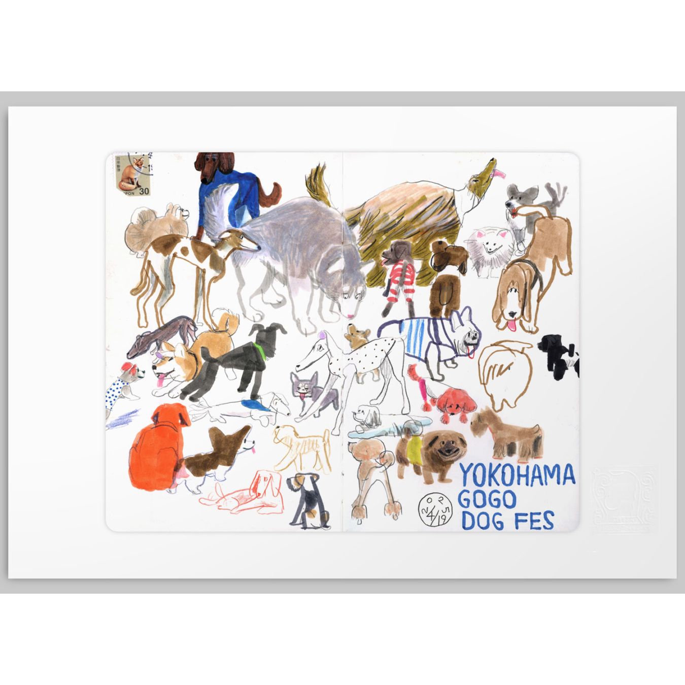ご予約】タケウマ 複製原画（シート）「GOGO DOG FES」｜恵文社一乗寺