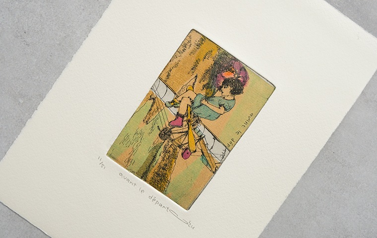 19)イシイアツコ 銅版画作品「avant le départ」｜恵文社一乗寺店