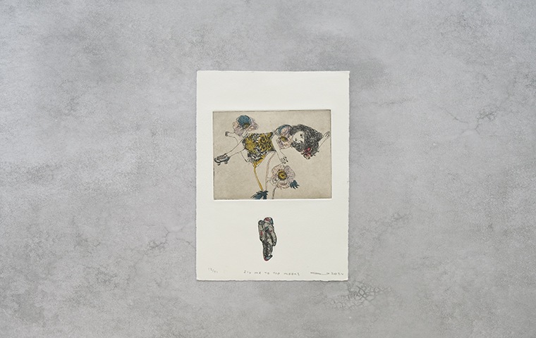 30)イシイアツコ 銅版画作品「fly me to the moon 2」｜恵文社一乗寺店