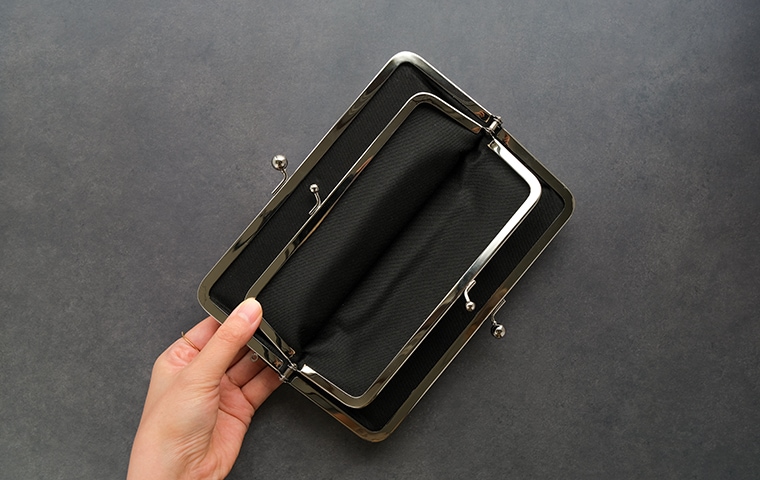 ブラック 本革 がま口 長財布 新品未使用 34868f7b056d5b06258d0fe12b6b8b