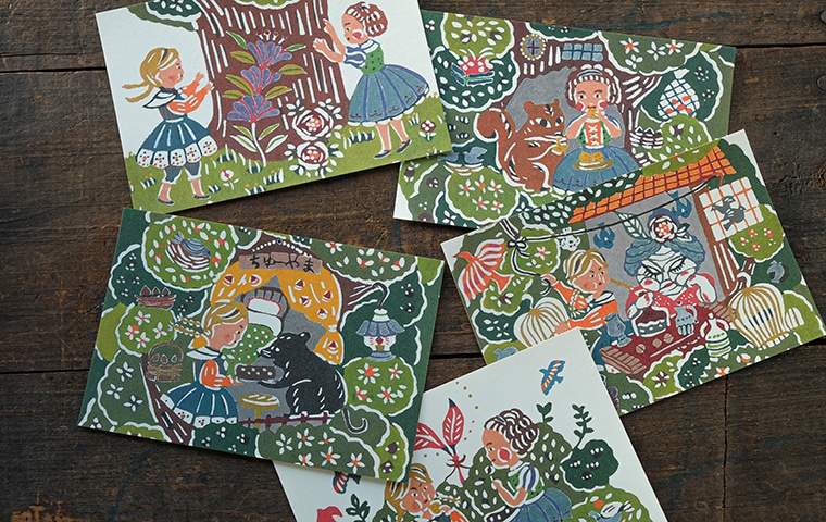 関美穂子「すてきな木」ポストカードセット(5枚組)｜恵文社一乗寺店