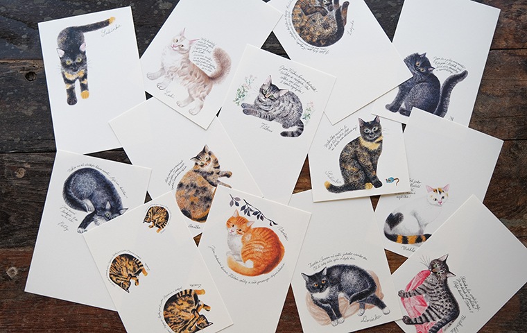 出久根育 チェコの猫の12ヵ月 ポストカードセット vol.2｜恵文社一乗寺
