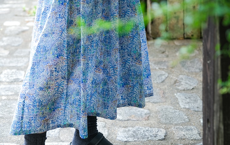 yk リバティギャザースカート Fields of Eden（水彩画）｜恵文社一乗寺