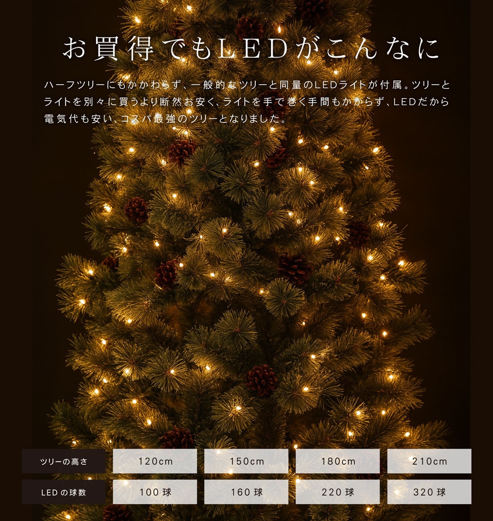 簡単組立式】Spruce Half(スプルース ハーフ) クリスマスツリー ツリー