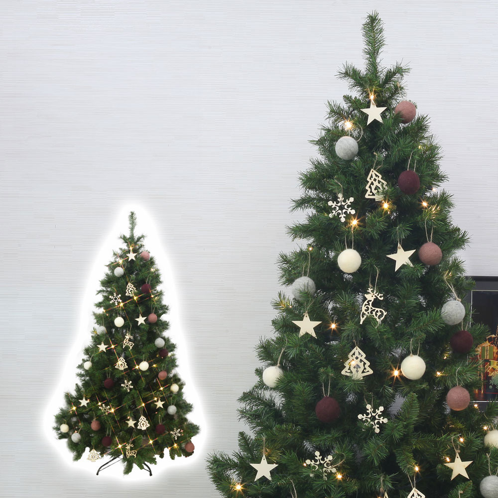 簡単組立式】スレンダーツリー ウール オーナメントセット 150cm 180cm