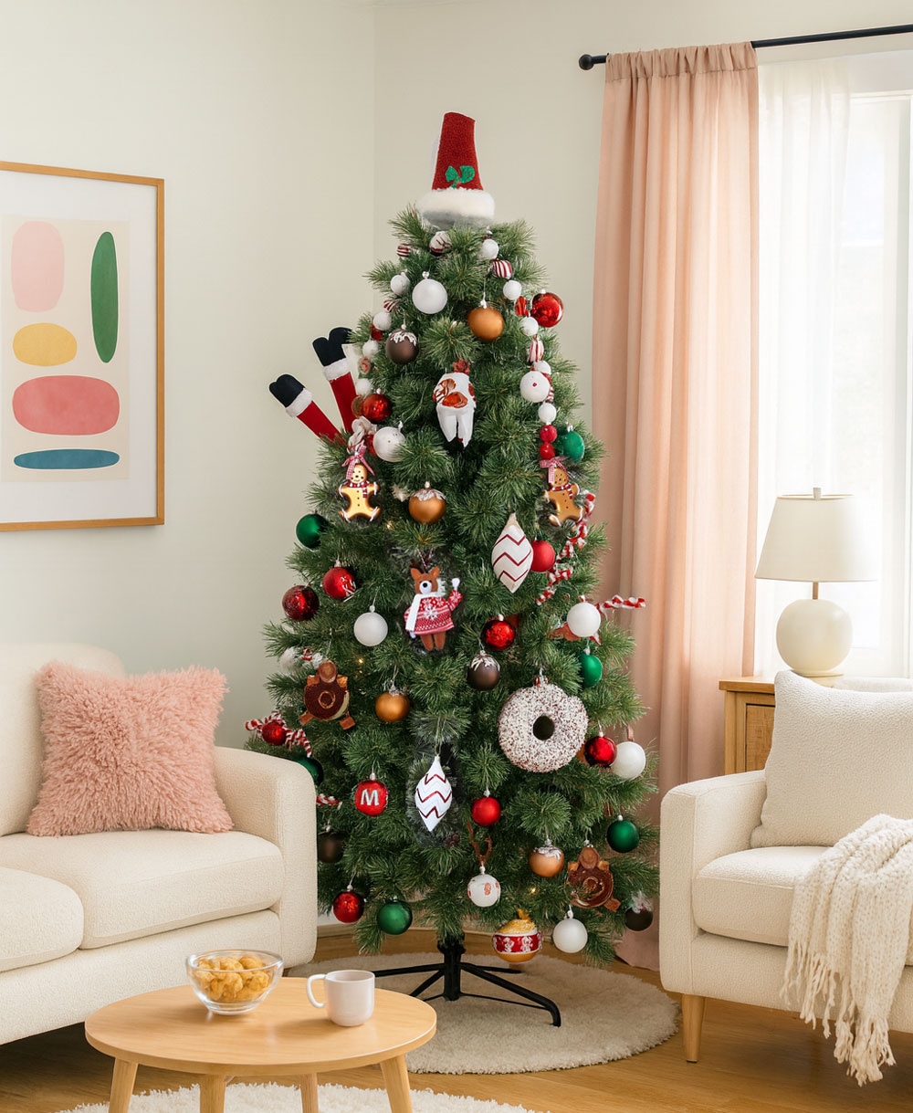 クリスマスツリー型オーナメント　2個セット↟ クリスマスツリー お人形 フルセット オーナメント 高級 お洒落 飾り