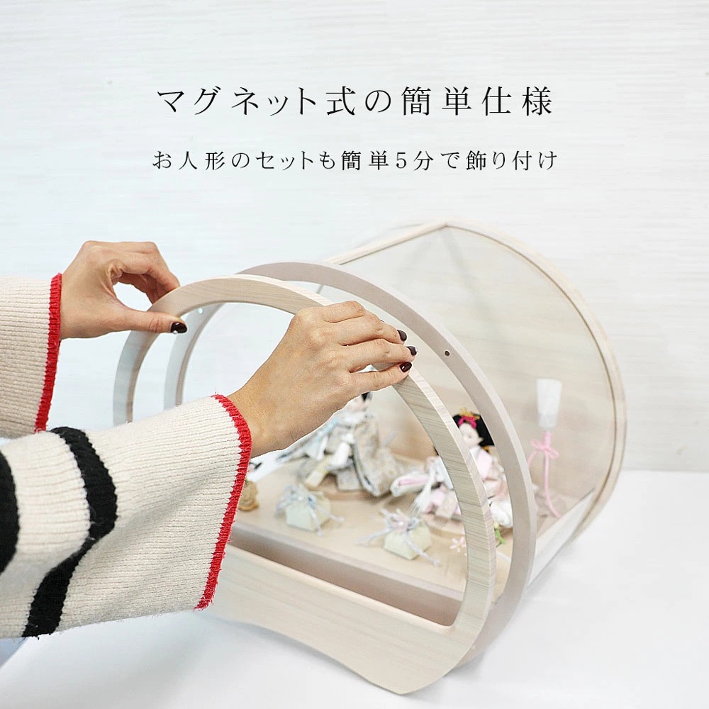 雛人形 コンパクト Premo hinoki(プリモ ヒノキ) ケース飾り premoシリーズ｜檜の雰囲気漂う雛人形