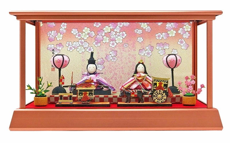 雛人形 コンパクト PINK GOLD(ピンク ゴールド) ちりめん｜華やか上品雛人形