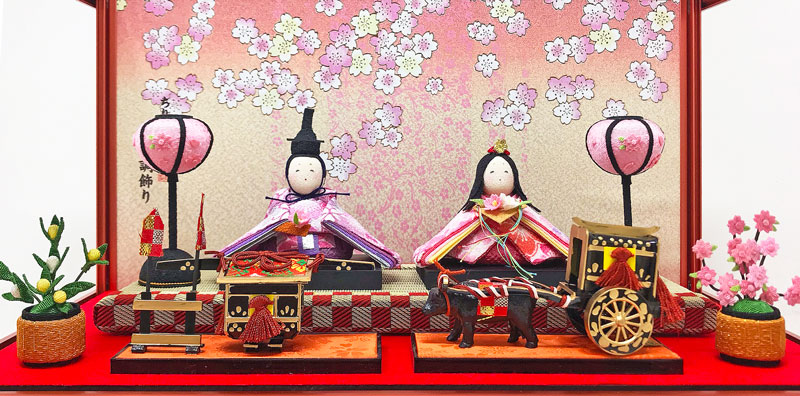 雛人形 コンパクト PINK GOLD(ピンク ゴールド) ちりめん｜華やか上品雛人形