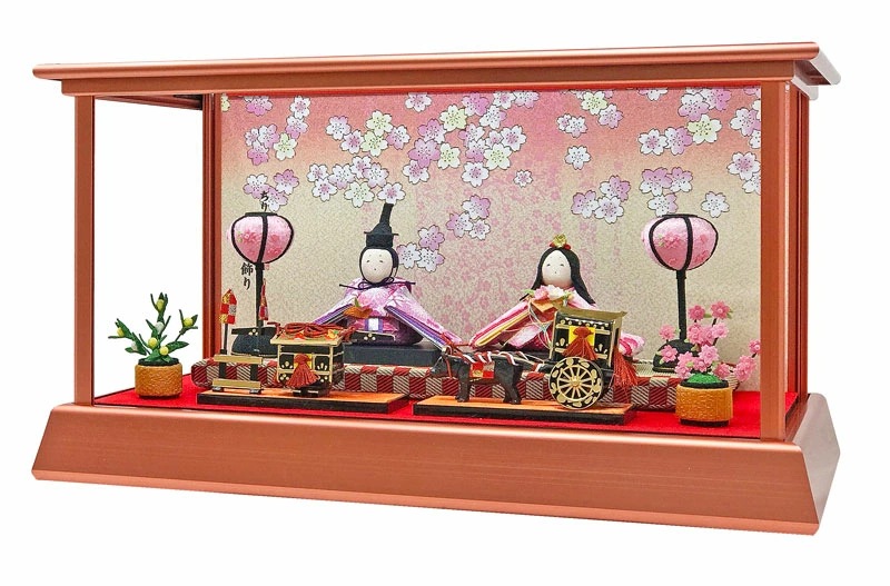雛人形 コンパクト PINK GOLD(ピンク ゴールド) ちりめん｜華やか上品雛人形