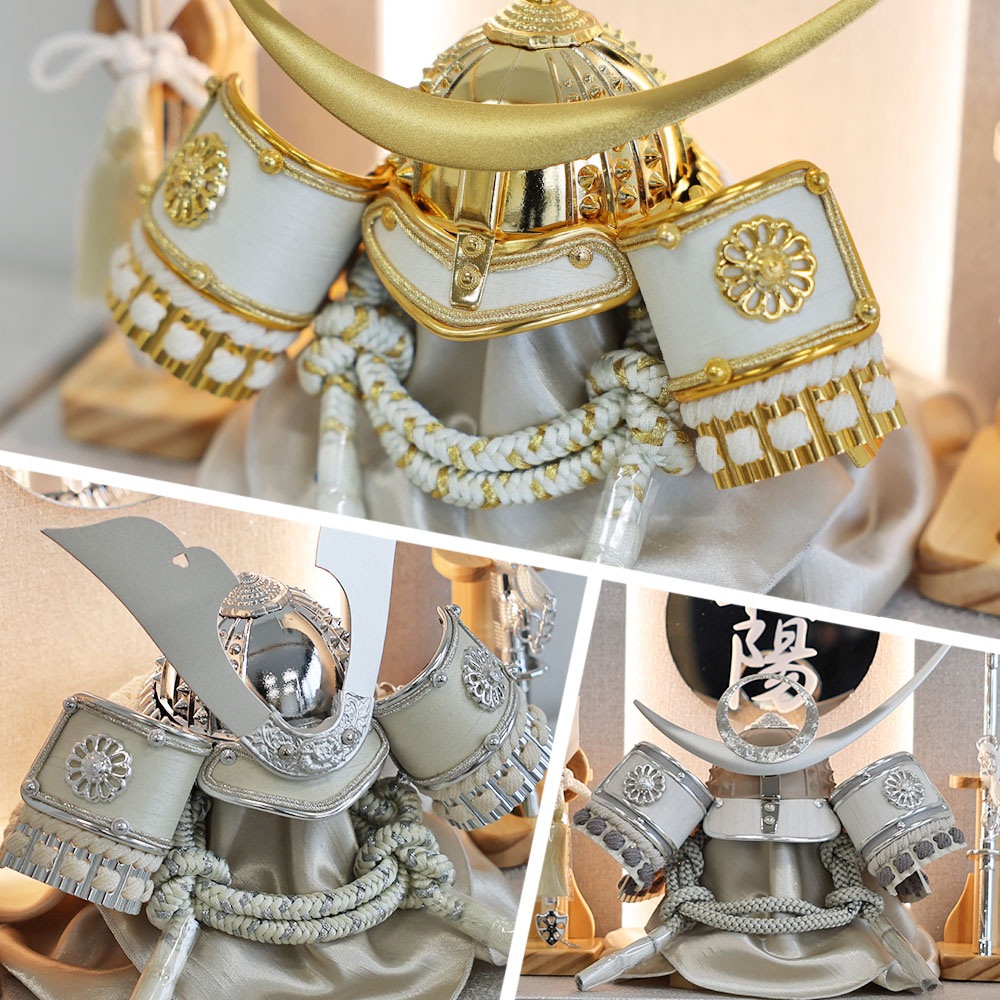 五月人形 コンパクト TSUKI（ツキ）| LEDライト付き兜ケース飾り | 名入れプレート付き | 組み立て式ケース