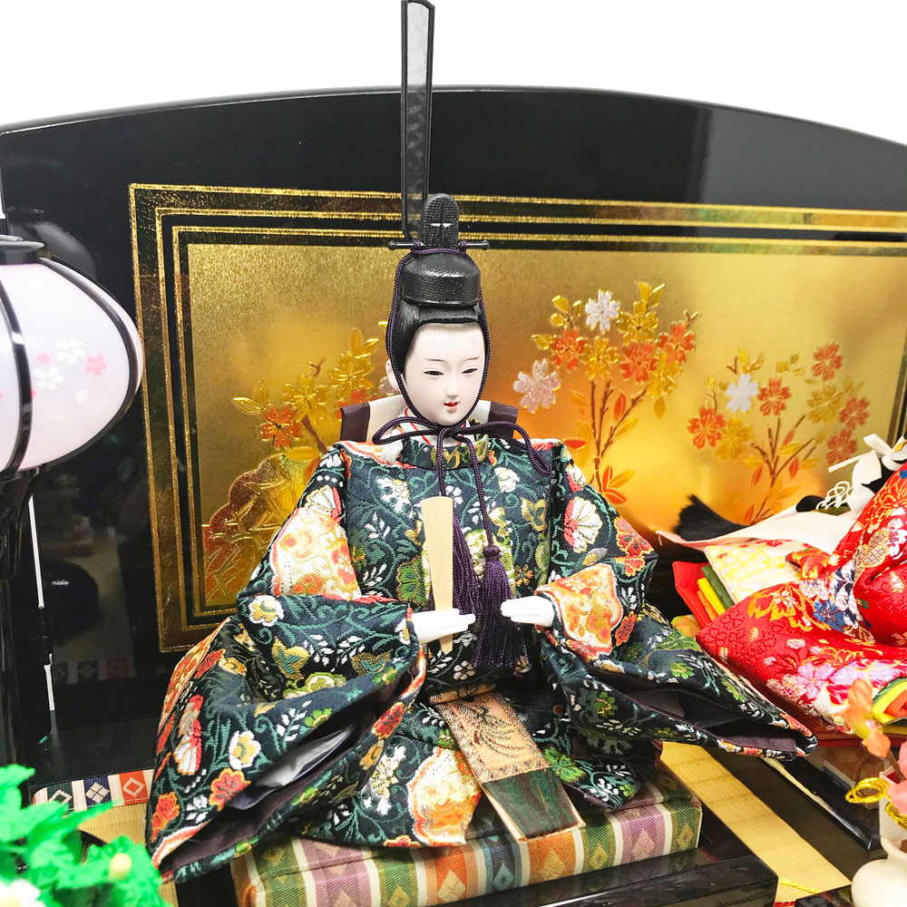 雛人形　平飾りセット　コンパクト 雛人形 コンパクト 収納 プレミアム平飾りセット｜本仕立て金台