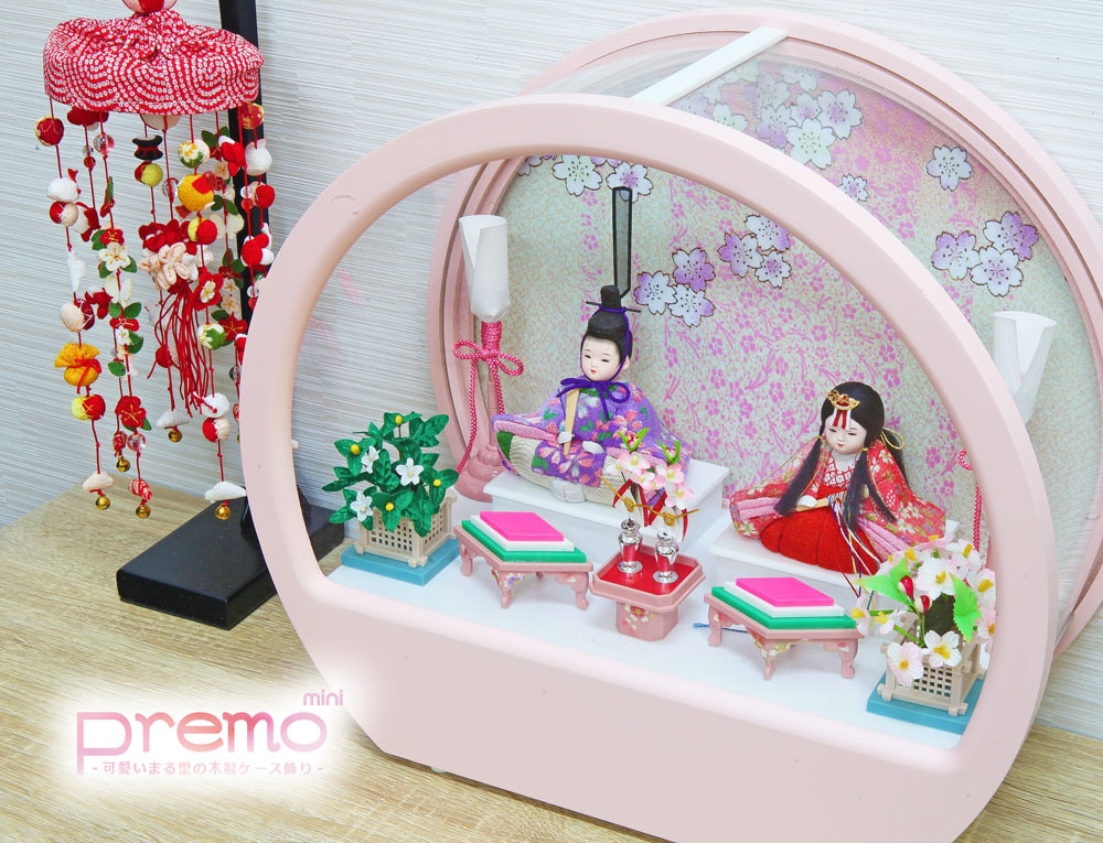 雛人形 コンパクト Premo mini(プリモ ミニ) 丸型木製ケース