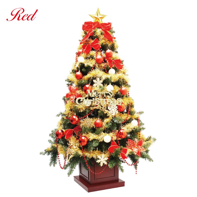 【簡単組立式】ウッドベースツリー オーナメントセット 120cm 150cm 180cm 210cm 240cm LEDライト付き 分割式