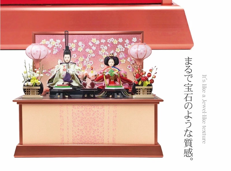 雛人形 コンパクト PINK GOLD(ピンク ゴールド) 収納｜華やかな収納雛人形