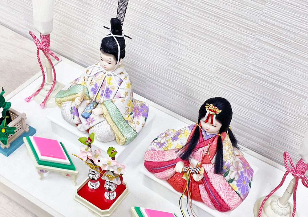 草園 立雛 木目込み 雛人形 収納箱付き ひな祭り ミニ コンパクト 小さい 草園 立雛 木目込み 雛人形 収納箱付き ひな祭り ミニ