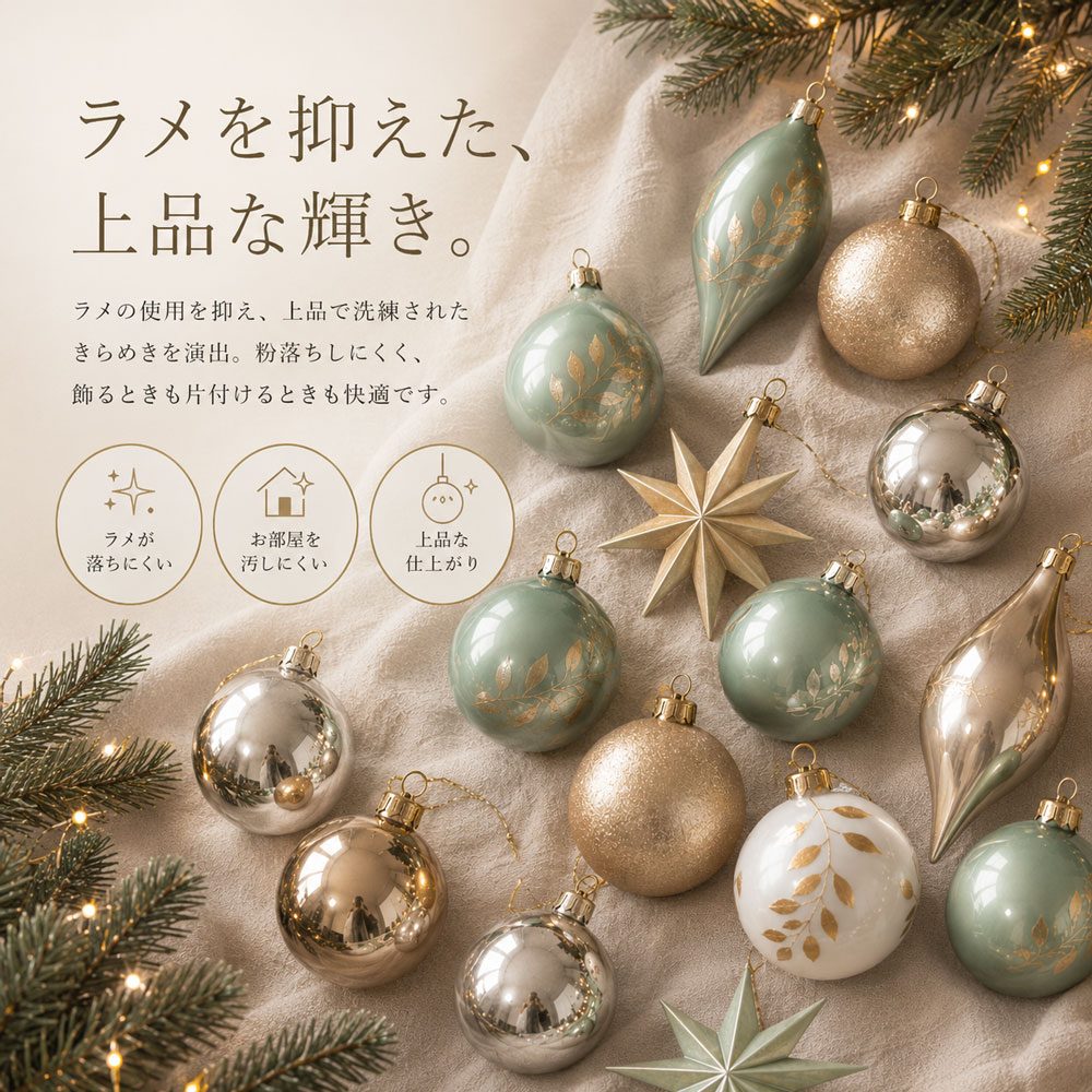 クリスマスオーナメントセット Noelia ノエリア 高級 北欧 おしゃれ 3