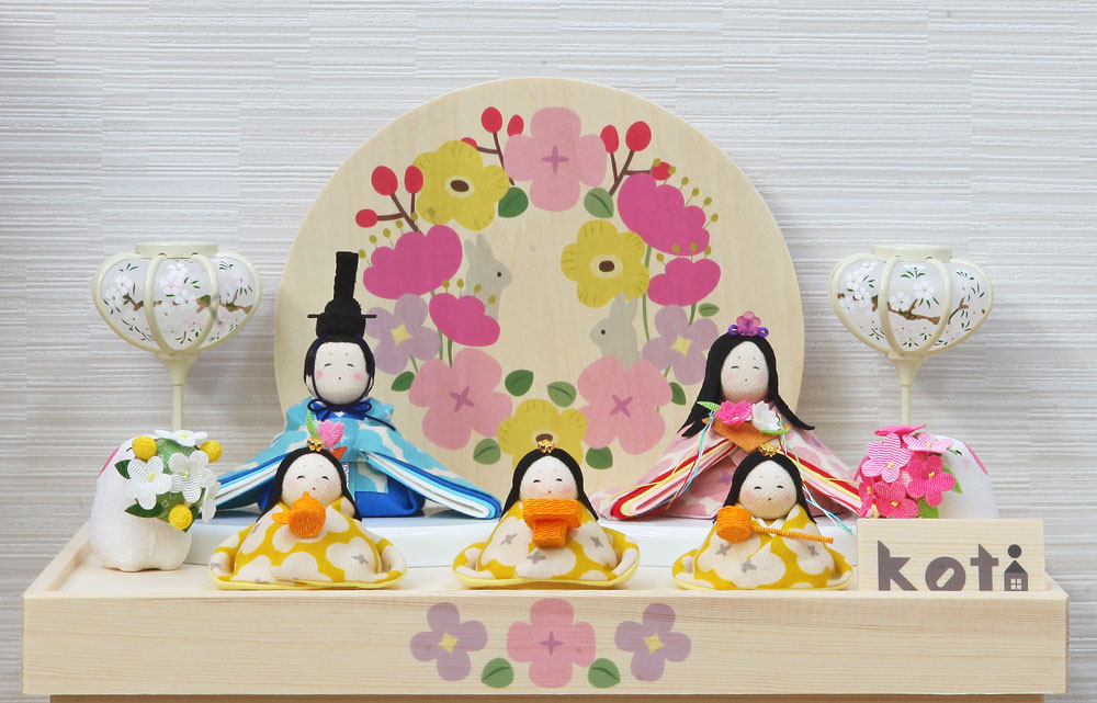 雛人形 コンパクト 可愛いちりめん 5｜優しい表情ちりめん雛人形