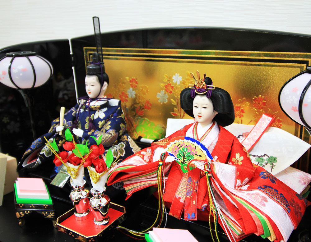 雛人形 コンパクト 五人三段飾り｜本格的な三段飾り雛人形 コンパクト