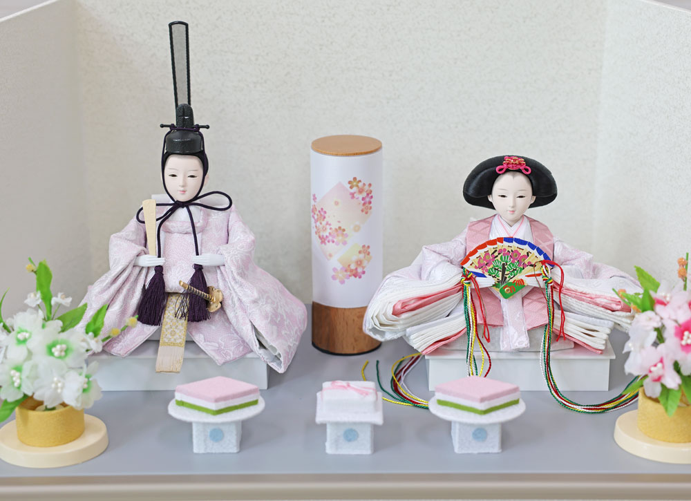 雛人形 コンパクト Cerisier(スリジエ) グレージュ収納ケース｜おしゃれ収納雛人形