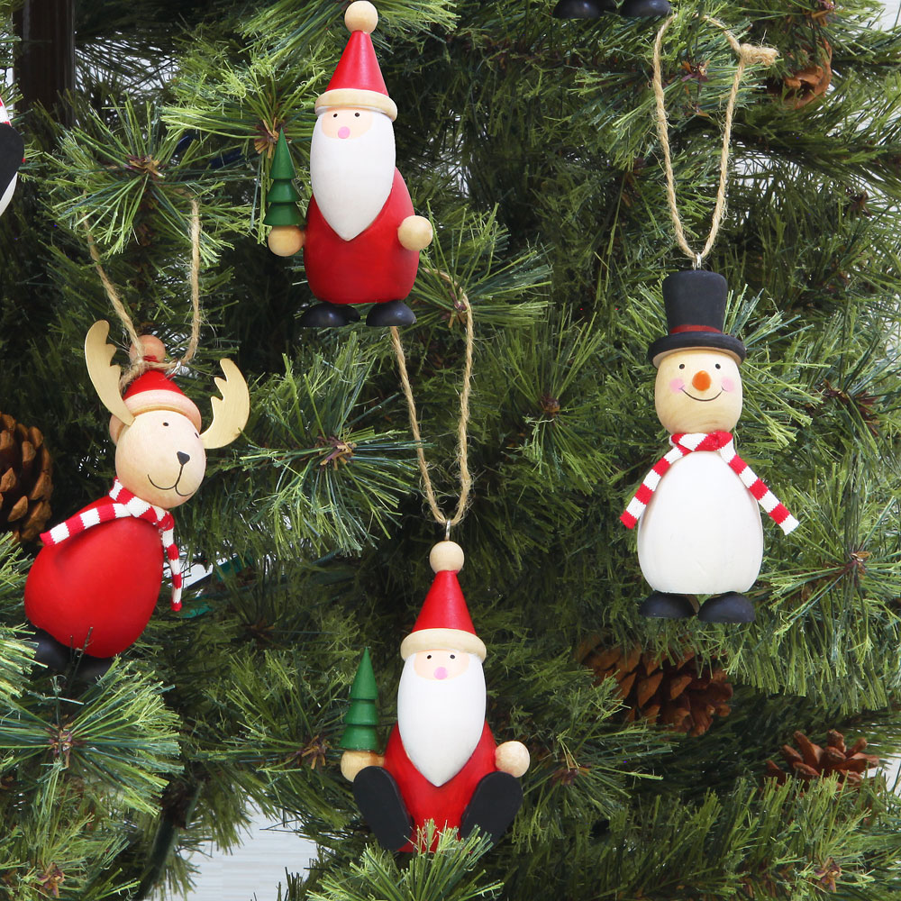 サンタ スノーマン トナカイ クリスマス (2個入) オーナメント単品