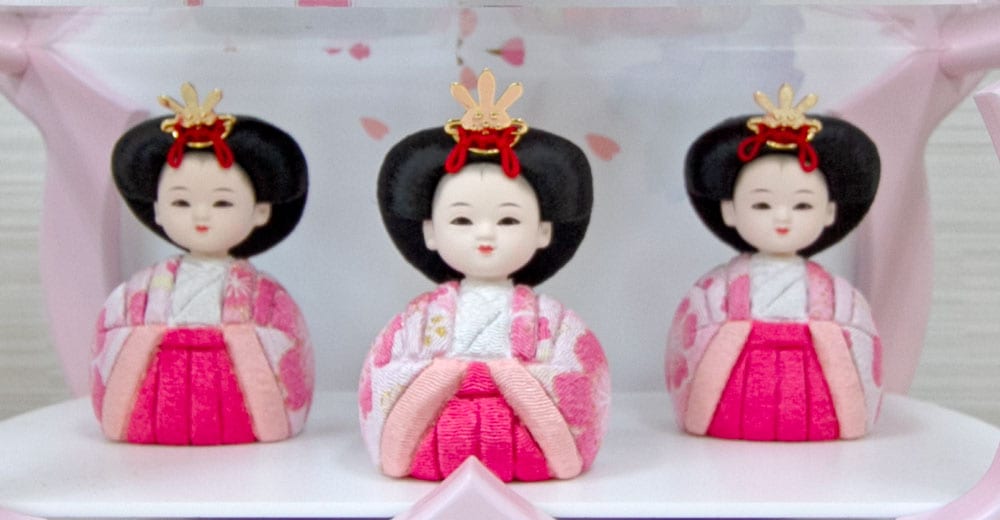 雛人形 コンパクト ROCORO(ロコロ) 桜型ケース平飾り｜春らしい雛人形