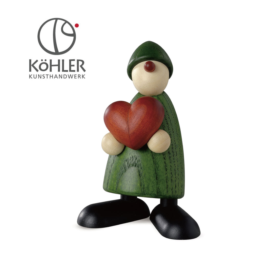 クリスマス 置物 北欧 おしゃれ｜Kohler(ケーラー) ハート(緑) ドイツ製 高級 木製オブジェ