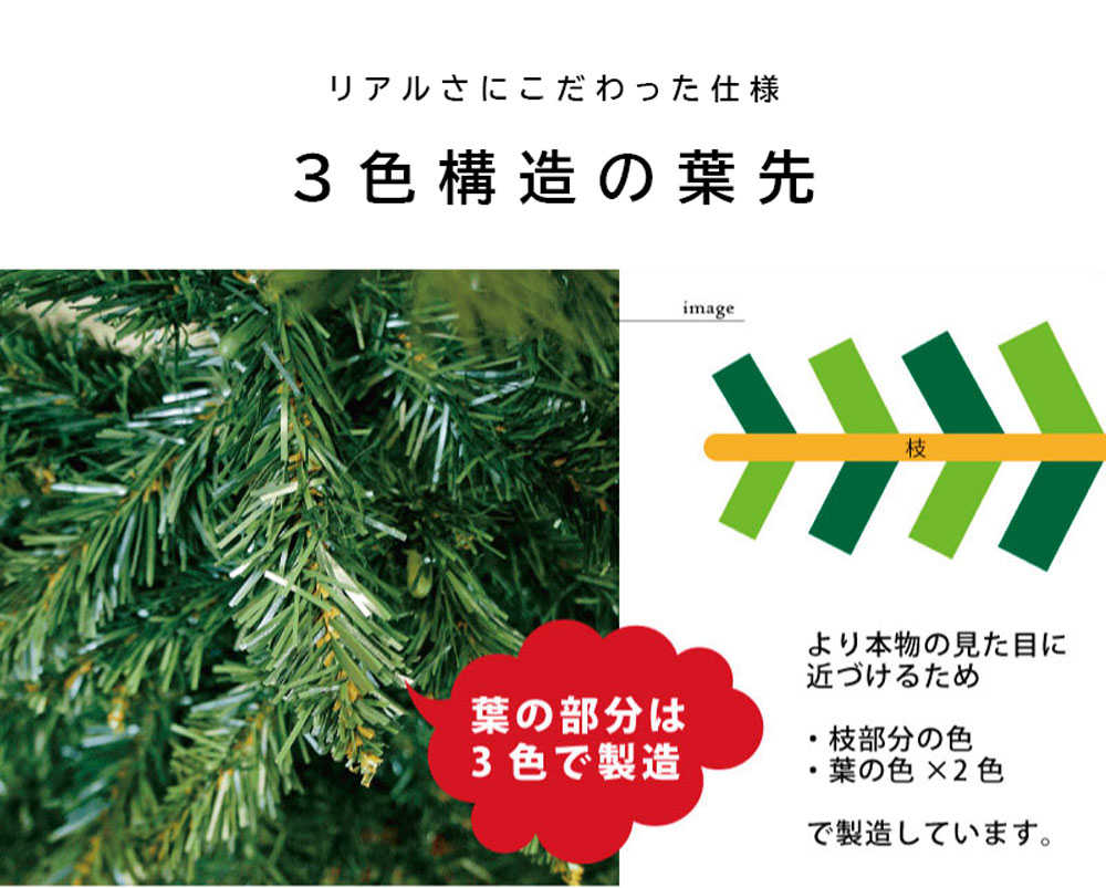 【簡単組立式】スレンダーツリー ツリー単品 150cm 180cm 210cm 240cm 270cm 300cm 360cm 450cm 分割式