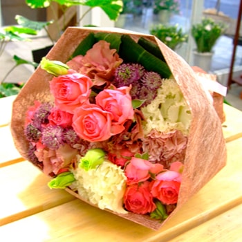 #1110 ブーケ風花束(ピンク系)