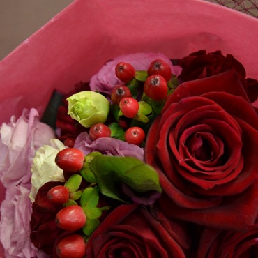 1108 ブーケ風花束(赤系)