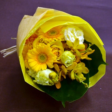 #1105 ブーケ風花束(黄色系)
