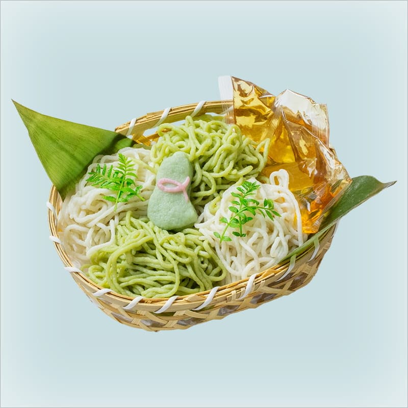 魚素麺、木の芽添え／濱帆かご