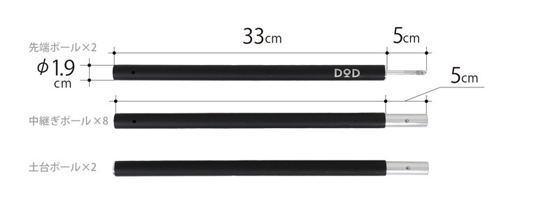 DOD ビッグタープポール × コンパクトタープポール Amazon | DOD(ディーオーディー) コンパクトタープポール 収納
