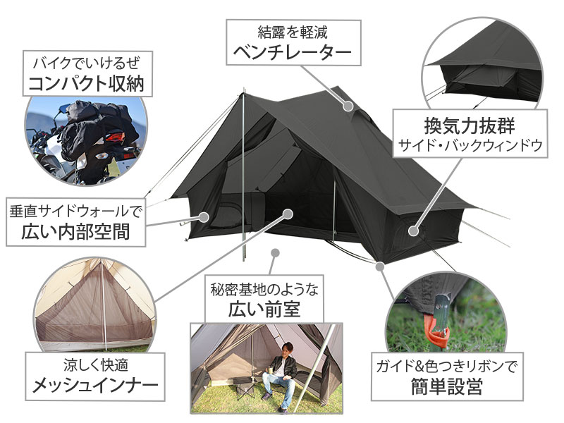 【廃盤品】DOD カベテント グレー 廃盤品】DOD カベテント グレー 廃盤品】DOD カベテント グレー