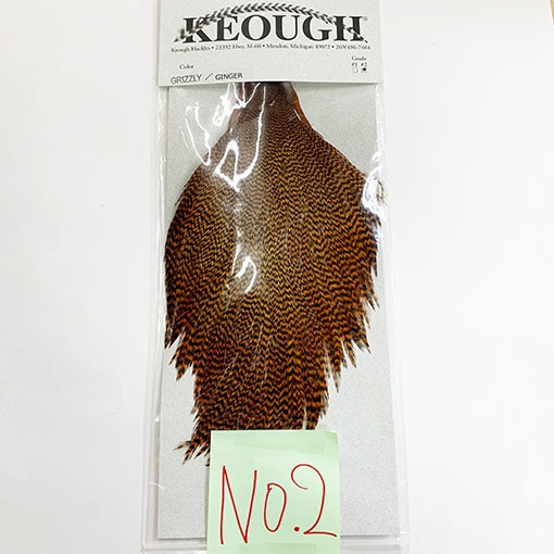 KEOUGH ハックルケープ ＃2 グリズリｰ ジンジャー(No.2)