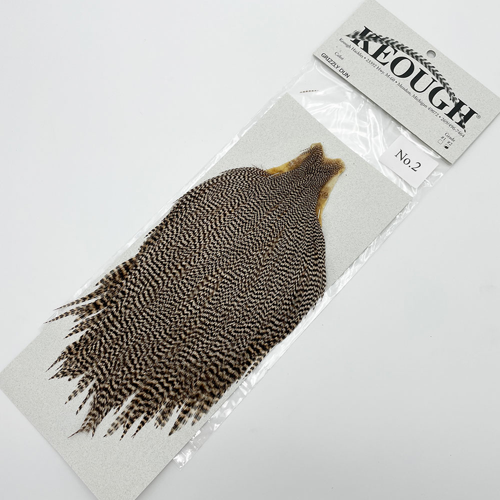 KEOUGH ハックルケープ ＃2 グリズリーダン（CANAL特注カラー） No.2