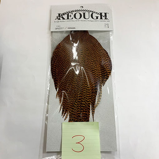 KEOUGH ハックルケープ ＃2 グリズリｰ ジンジャー(No.3)